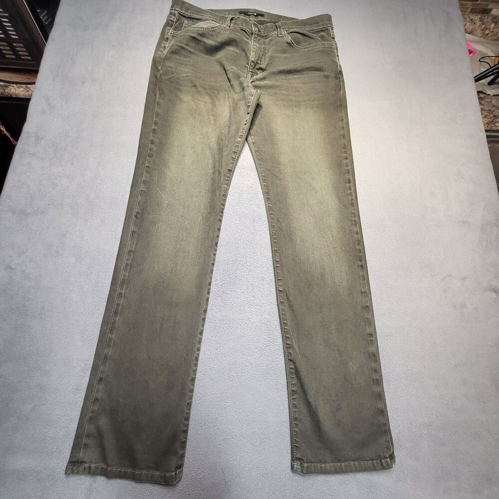 Joes Jeans Mens 37x34 Green Straight Leg Narrow Denim Stretch Distressed